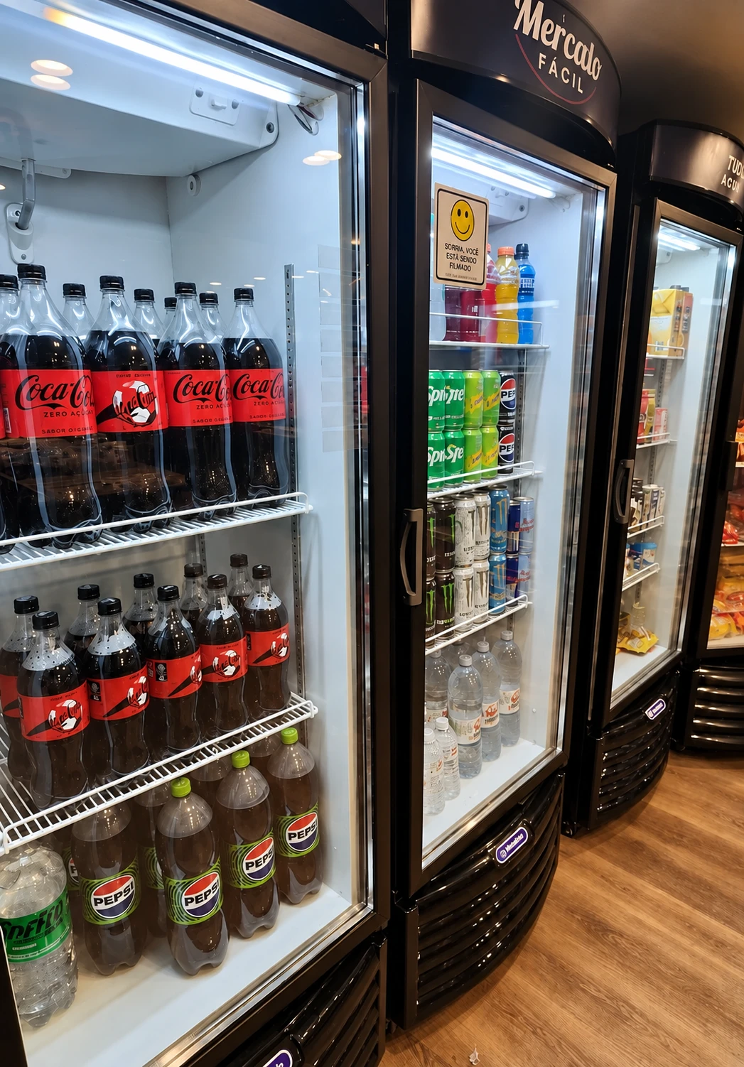 Bebidas geladas nos refrigeradores